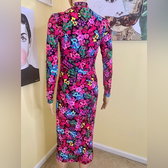 💫HP‼️💫 NWOT FUTURE COLLECTIVE - KAHLANA BARFIELD BROWN Floral Dress in Pink, XS - Picture 11 of 14